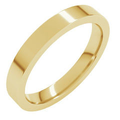 14K Yellow Gold 3 mm Comfort-Fit Flat Band Size 8