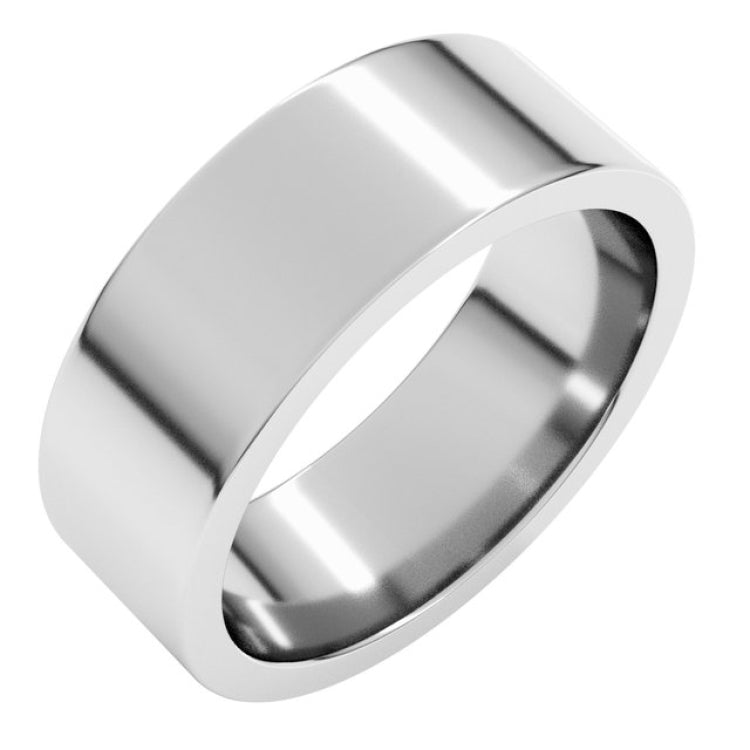 Platinum 7 mm Comfort-Fit Flat Band Size 8.5