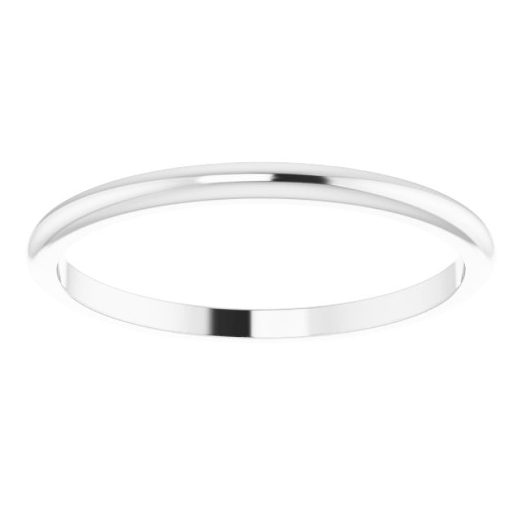 14K White Gold 1.5 mm Half Round Band Size 5.5