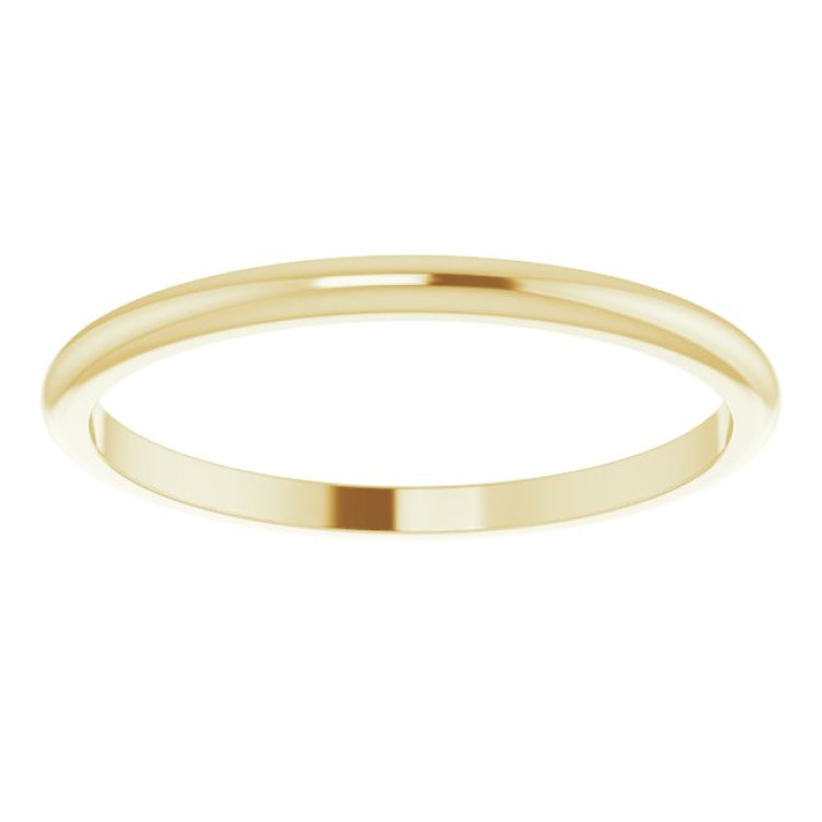 14K Yellow Gold 1.5 mm Half Round Band Size 5.5