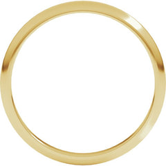 14K Yellow Gold 2 mm Half Round Band Size 1