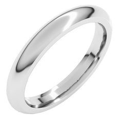 Sterling Silver 3 mm Comfort-Fit Half Round Band Size 10