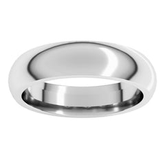 Sterling Silver 5 mm Comfort-Fit Half Round Band Size 10