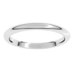 Sterling Silver 2 mm Comfort-Fit Half Round Band Size 11.5