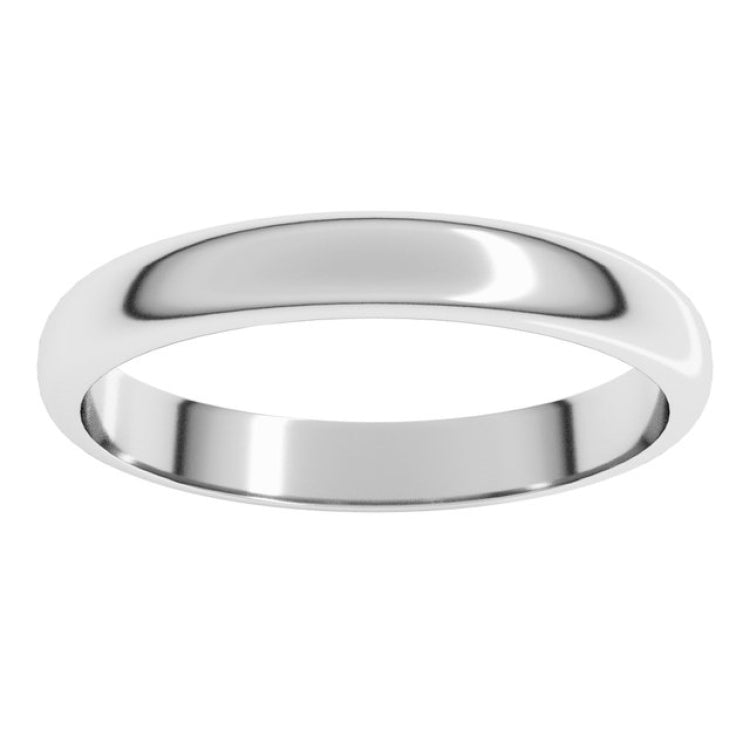 Sterling Silver 3 mm Half Round Band Size 9.5