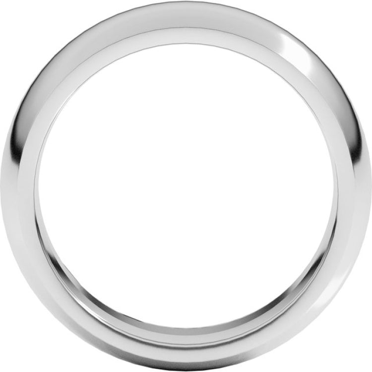 Sterling Silver 7 mm Comfort-Fit Half Round Band Size 8.5