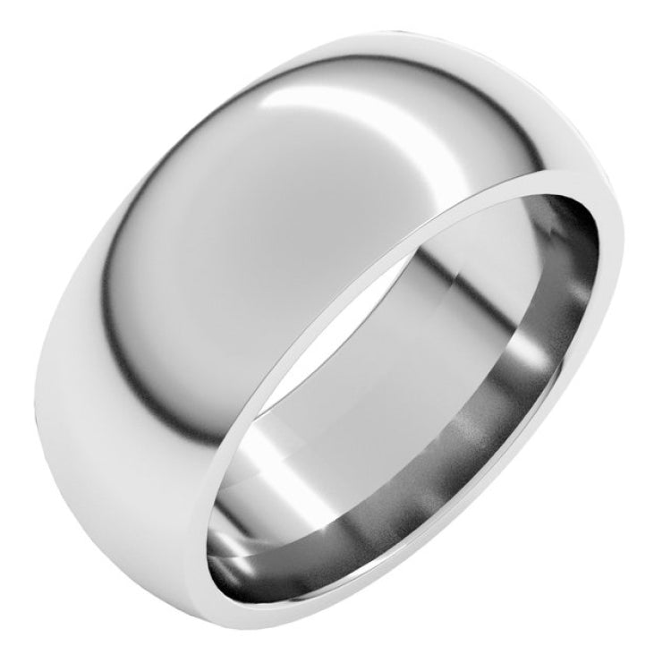 Sterling Silver 8 mm Comfort-Fit Half Round Band Size 9