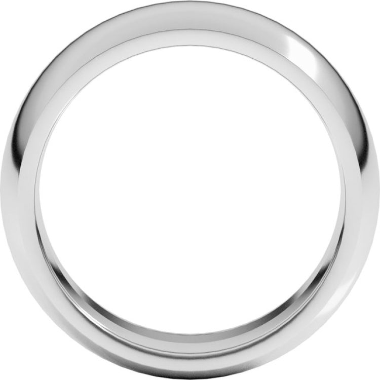 Sterling Silver 8 mm Comfort-Fit Half Round Band Size 10