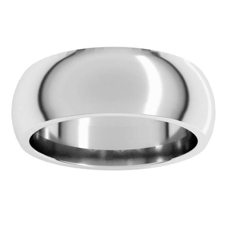 Sterling Silver 7 mm Comfort-Fit Half Round Band Size 12