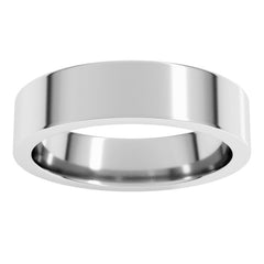 Sterling Silver 5 mm Comfort-Fit Flat Band Size 6.5