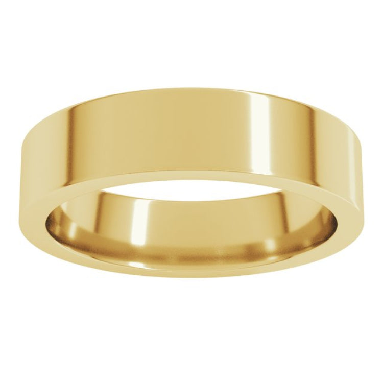 22K Yellow Gold 5 mm Comfort-Fit Flat Band Size 9.5