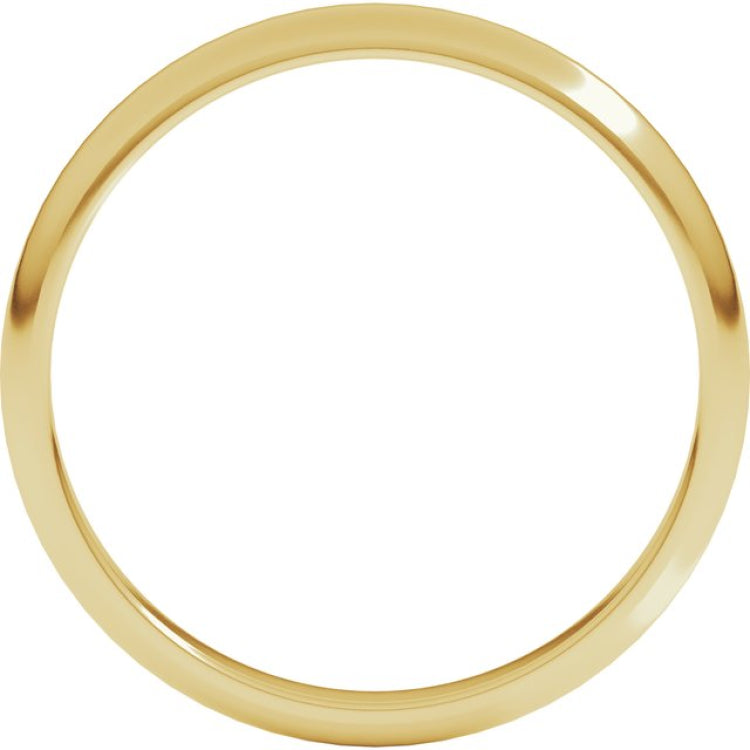 14K Yellow Gold 2.5 mm Half Round Band Size 3