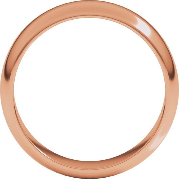 14K Rose Gold 6 mm Half Round Band Size 9.5