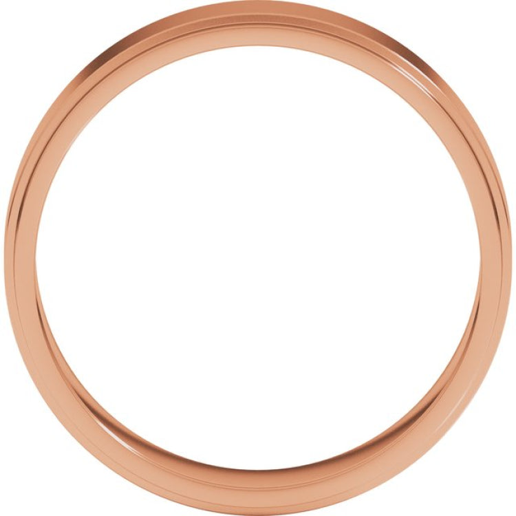 14K Rose Gold 5 mm Stepped-Edge Flat Band Size 11