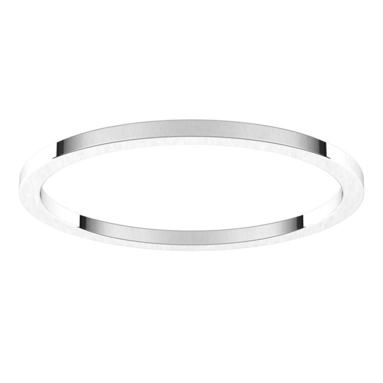 14K White Gold 1 mm Flat Band Size 5