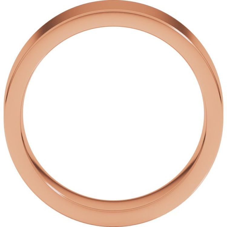 18K Rose Gold 7 mm Comfort-Fit Flat Band Size 9