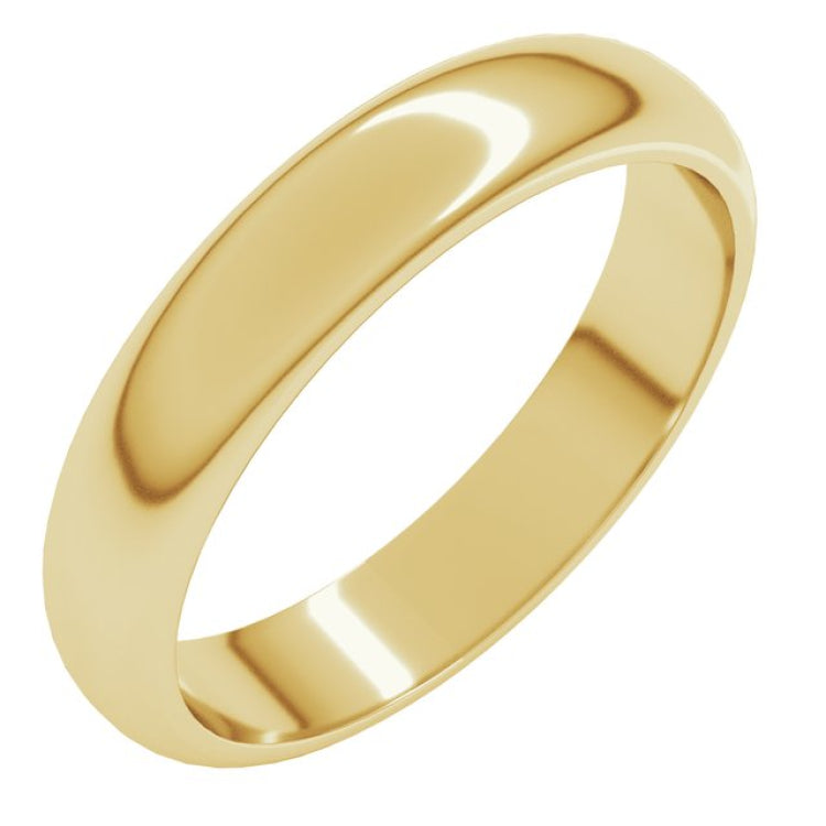 14K Yellow Gold 4 mm Half Round Band Size 5