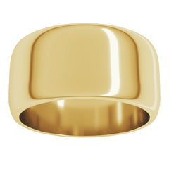 14K Yellow Gold 10 mm Half Round Band Size 12