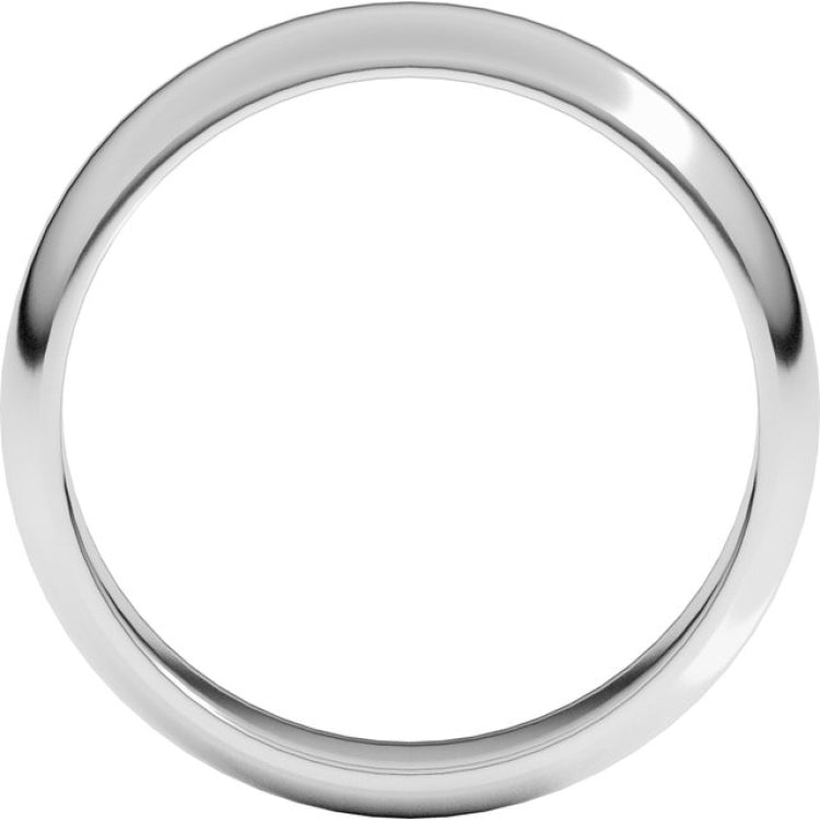 14K White Gold 5 mm Half Round Band Size 12