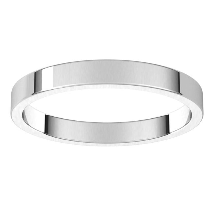 14K White Gold 2.5 mm Flat Band Size 6.5