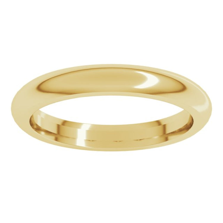 10K Yellow Gold 3 mm Comfort-Fit Half Round Band Size 6.5