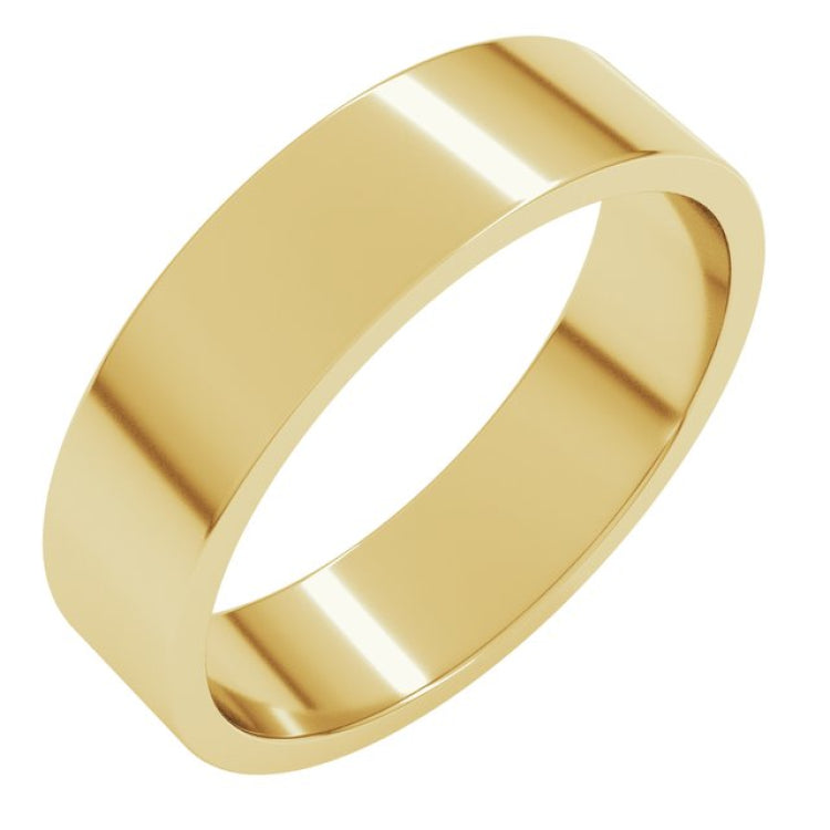18K Yellow Gold 5 mm Flat Band Size 7