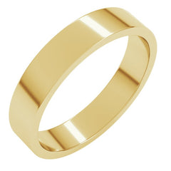 10K Yellow Gold 4 mm Flat Band Size 10.5