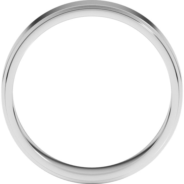 14K White Gold 5 mm Stepped-Edge Flat Band Size 9