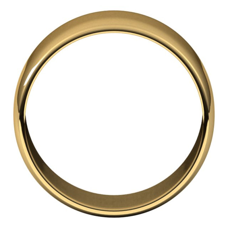 14K Yellow Gold 10 mm Lightweight Half Round Band Size 10