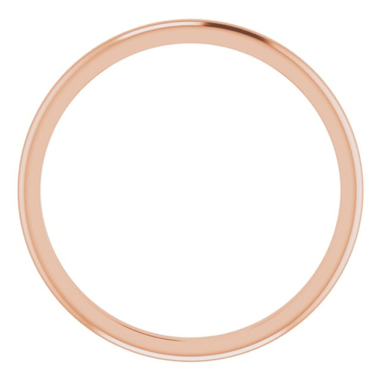 14K Rose Gold 1.5 mm Half Round Band Size 5.5
