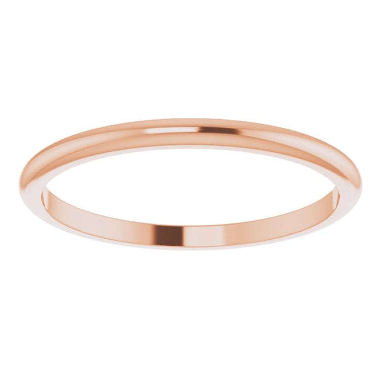 14K Rose Gold 1.5 mm Half Round Band Size 5.5