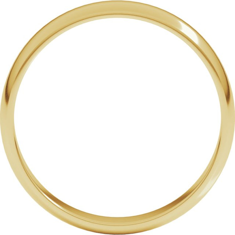 18K Yellow Gold 4 mm Lightweight Half Round Band Size 10