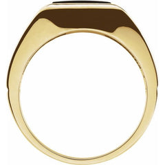 14K Yellow Gold Natural Black Onyx Ring