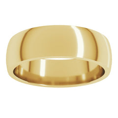 18K Yellow Gold 6 mm Lightweight Comfort-Fit Half Round Band Size 12.5