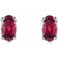 14K White Gold Natural Mozambique Garnet Earrings