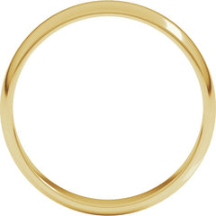 14K Yellow Gold 4 mm Lightweight Half Round Band Size 4.5