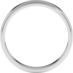 14K White Gold 4 mm Stepped-Edge Flat Band Size 5.5