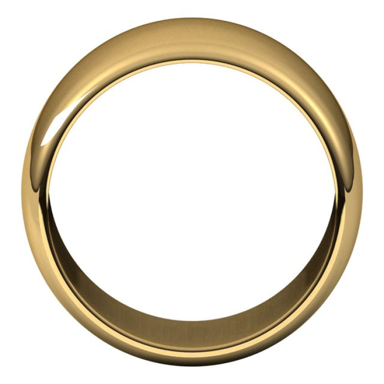 14K Yellow Gold 12 mm Half Round Band Size 6.5