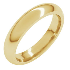 14K Yellow Gold 4 mm Comfort-Fit Half Round Band Size 12.5