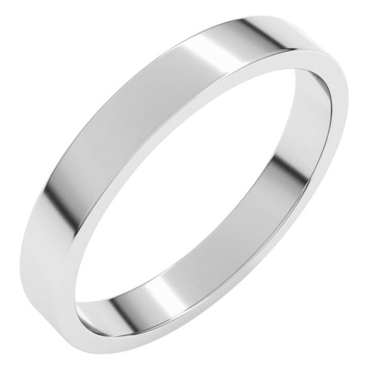 Platinum 3 mm Flat Band Size 5.5