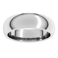 10K White Gold 6 mm Comfort-Fit Half Round Band Size 11.5