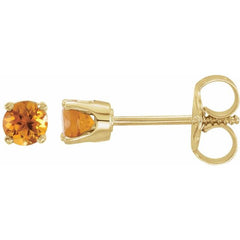 14K Yellow Gold Natural Citrine Youth Earrings