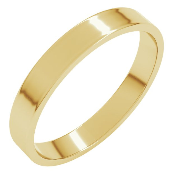 14K Yellow Gold 3 mm Ultra-Lightweight Flat Band Size 4.5