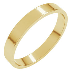 14K Yellow Gold 3 mm Ultra-Lightweight Flat Band Size 4