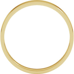 14K Yellow Gold 3 mm Ultra-Lightweight Flat Band Size 6