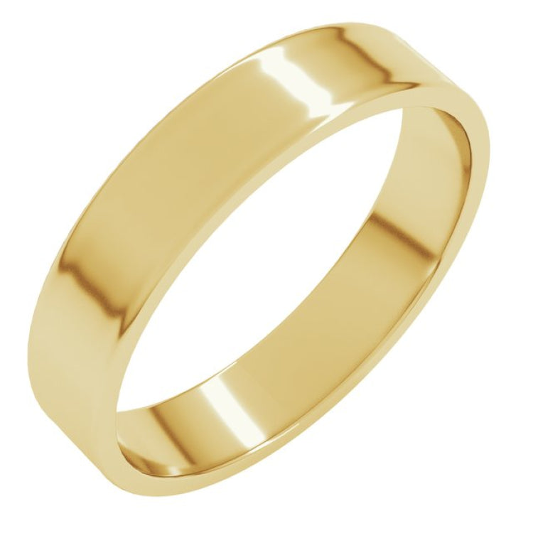 10K Yellow Gold 4 mm Ultra-Lightweight Flat Band Size 7