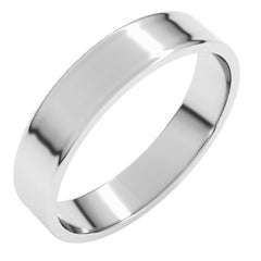 14K White Gold 4 mm Ultra-Lightweight Flat Band Size 6