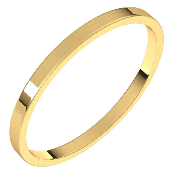 14K Yellow Gold 1.5 mm Ultra-Lightweight Flat Band Size 6.5