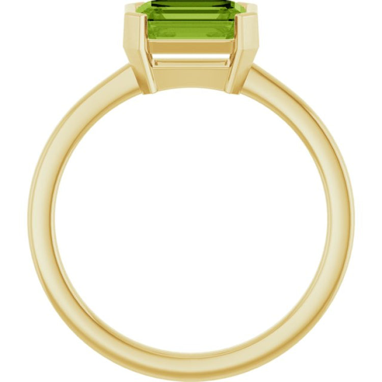 14K Yellow Gold Natural Peridot Ring