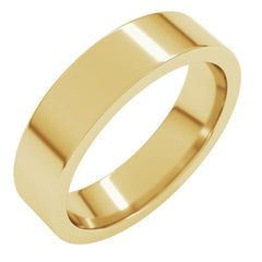 14K Yellow Gold 5 mm Comfort-Fit Flat Band Size 12